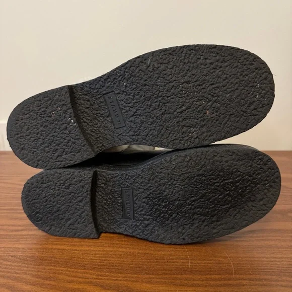 STAUD Palamino Black Leather Chelsea Boots with Shearling Trim - Picture 9 of 9